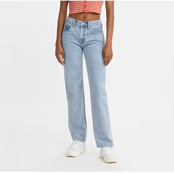Levi's Denim - Levi's Low Pro Mid Rise Loose Fit Straight Leg 90s Style Acid Wash Jeans (31)